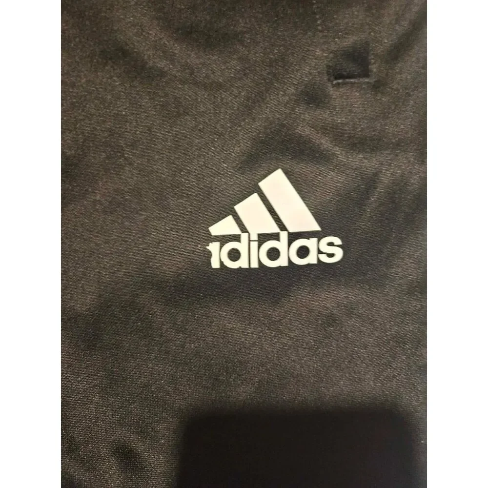 Adidas Men's Black Tapered Track Pants Zip Ankle Athletic Joggers Size Large